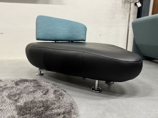 Leolux Kikko Chaise Longue Fauteuil Zwart Blauw 