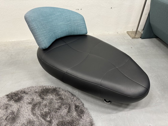 Image 1 of Leolux Kikko Chaise Longue Fauteuil Zwart Blauw 