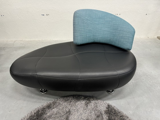 Image 1 of Leolux Kikko Chaise Longue Fauteuil Zwart Blauw 