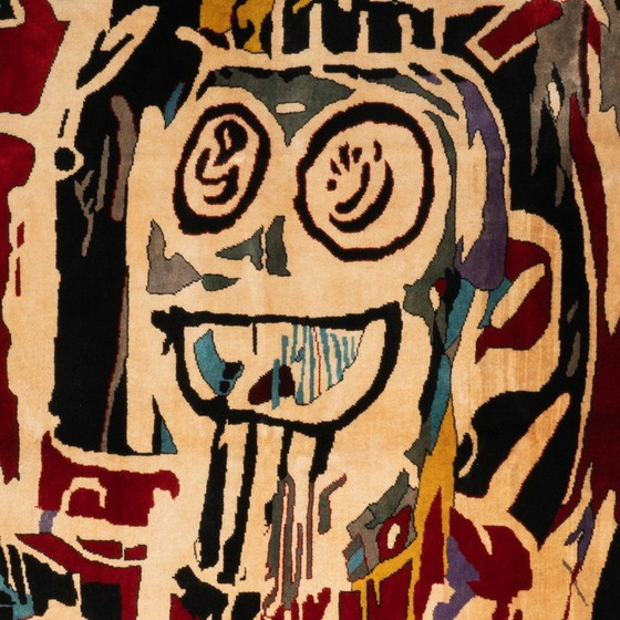 Image 1 of Têtes de poule" vintage vloerkleed van Jean-Michel Basquiat, 1982