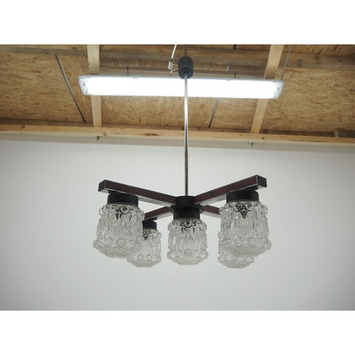 Vintage kroonluchter in perfecte staat, Tsjecho-Slowakije 1960