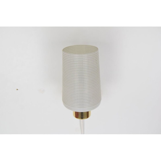 Image 1 of Vintage wandlamp van glas en messing, Tsjecho-Slowakije 1960