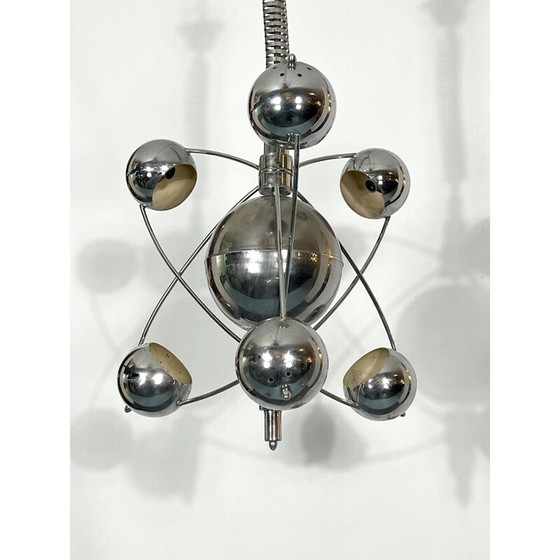 Image 1 of Vintage chromen kroonluchter van Goffredo Reggiani, 1950