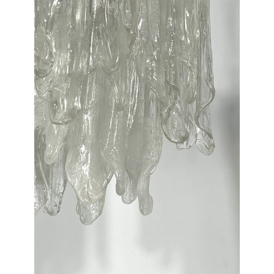 Image 1 of Paar oude Murano Mazzega glazen kroonluchters, 1970