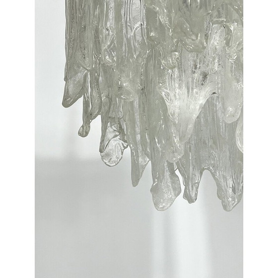 Image 1 of Paar oude Murano Mazzega glazen kroonluchters, 1970