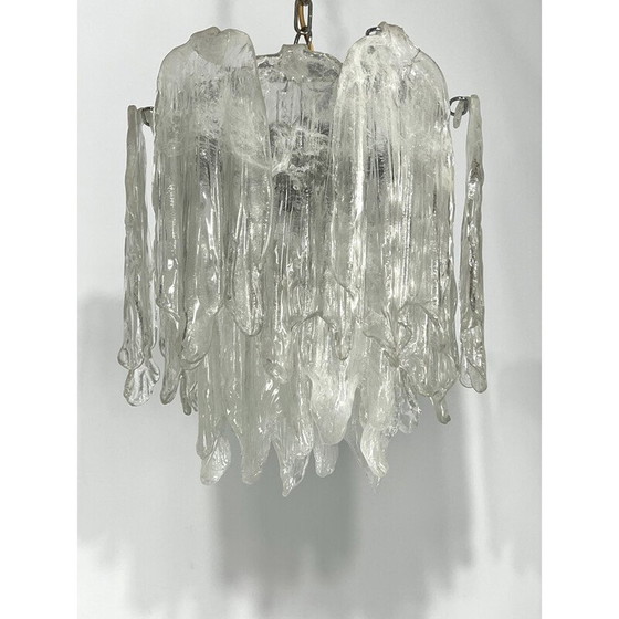 Image 1 of Paar oude Murano Mazzega glazen kroonluchters, 1970
