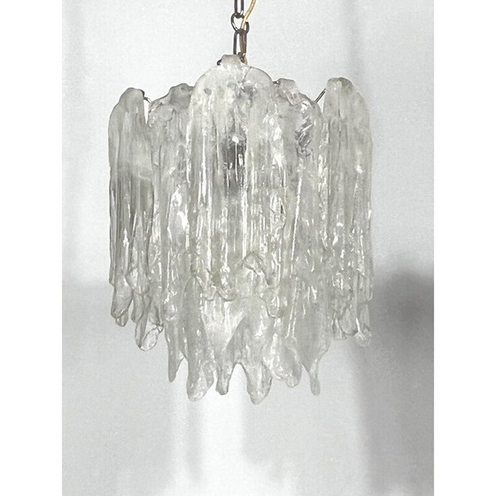 Image 1 of Paar oude Murano Mazzega glazen kroonluchters, 1970