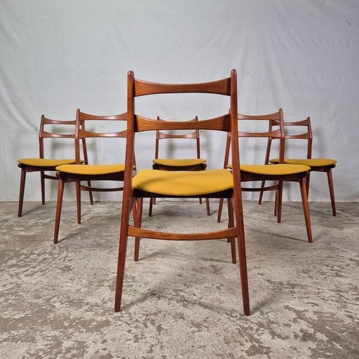 Habeo 'Boomerang' Vintage Jaren 60 Eetkamerstoelen Teak