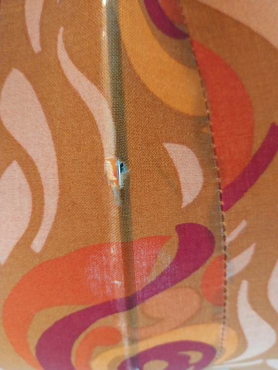 Image 1 of 1 X 1970'S Oranje Stoffen Hanglamp 35Cm Doorsnede