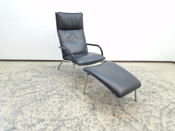 Image 1 of De Sede ds 270 leren fauteuil met kruk Stoel Designer fauteuil Desede