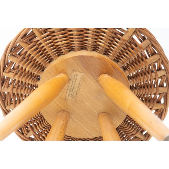 Image 1 of Mid century rotan kruk van Jan Kalous voor Úluv, Tsjecho-Slowakije 1960