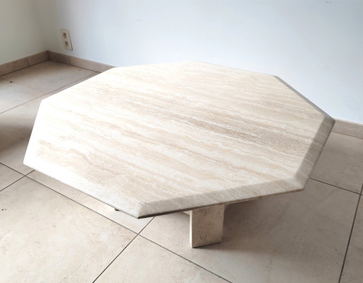 Vintage Hexagon Travertine salontafel 