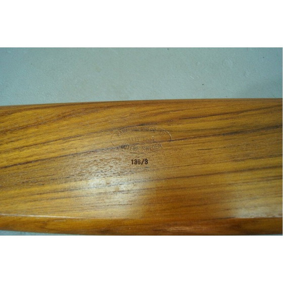 Image 1 of Paar vintage Scandinavische massief teakhouten dienbladen van Karl Holmberg AB, Zweden 1960