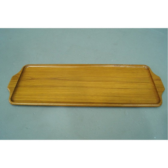 Image 1 of Paar vintage Scandinavische massief teakhouten dienbladen van Karl Holmberg AB, Zweden 1960