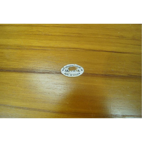 Image 1 of Paar vintage Scandinavische massief teakhouten dienbladen van Karl Holmberg AB, Zweden 1960