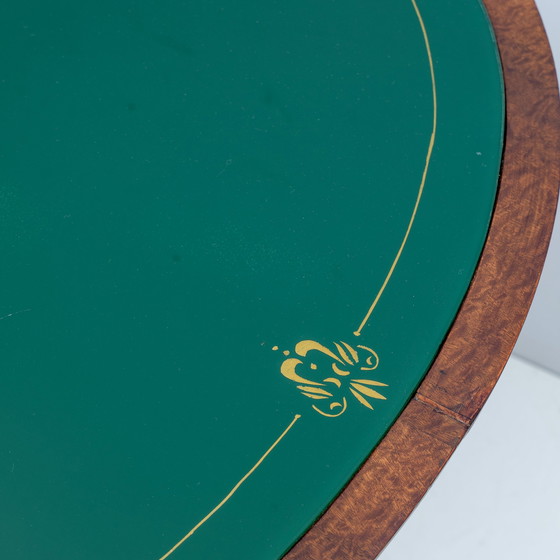 Image 1 of Mid Century Moderne Italiaanse Iepenhouten ovale eettafel, 1950S