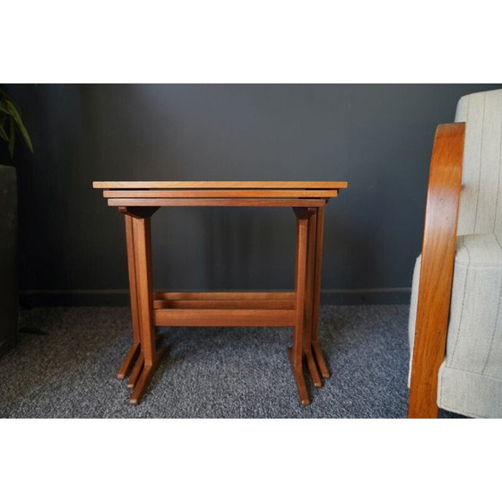 Image 1 of Trestle vintage nesttafels in teak, Denemarken