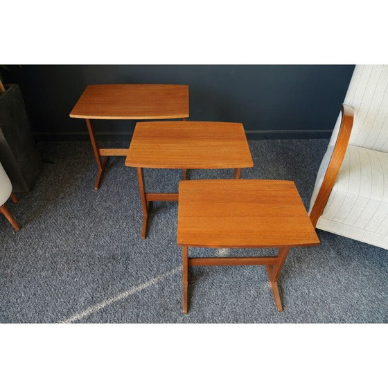 Image 1 of Trestle vintage nesttafels in teak, Denemarken