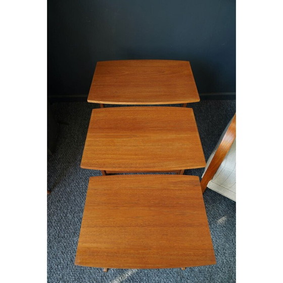 Image 1 of Trestle vintage nesttafels in teak, Denemarken