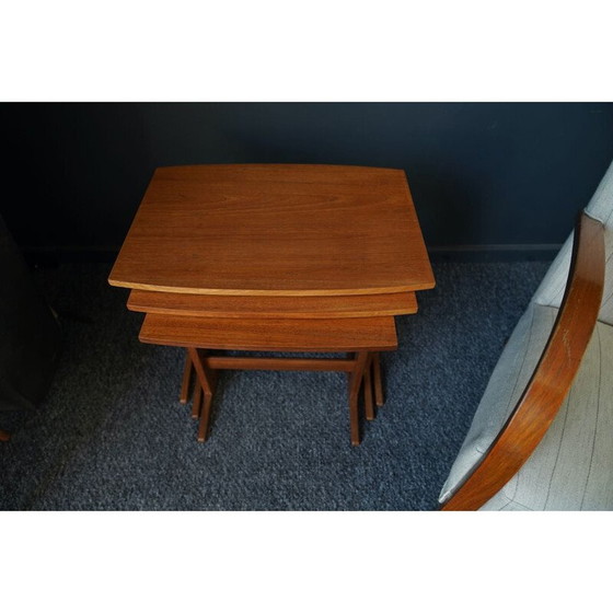 Image 1 of Trestle vintage nesttafels in teak, Denemarken