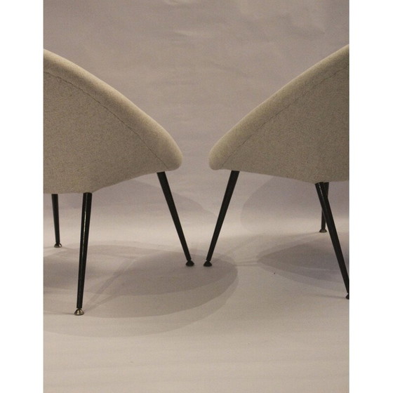 Image 1 of Paar vintage fauteuils "Ewa" in gebroken witte stof, Polen 1970