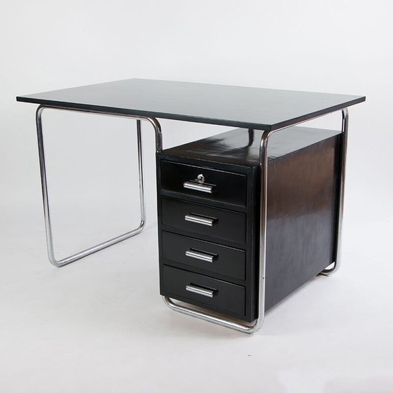 Image 1 of Vintage Bauhaus bureau in gebeitst beuken