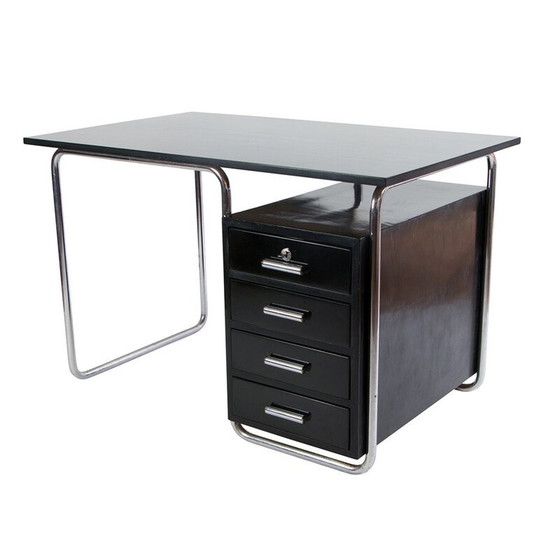 Image 1 of Vintage Bauhaus bureau in gebeitst beuken