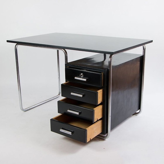 Image 1 of Vintage Bauhaus bureau in gebeitst beuken