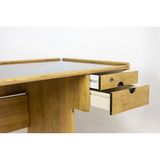 Image 1 of Vintage rechthoekig eikenhouten bureau, 1970