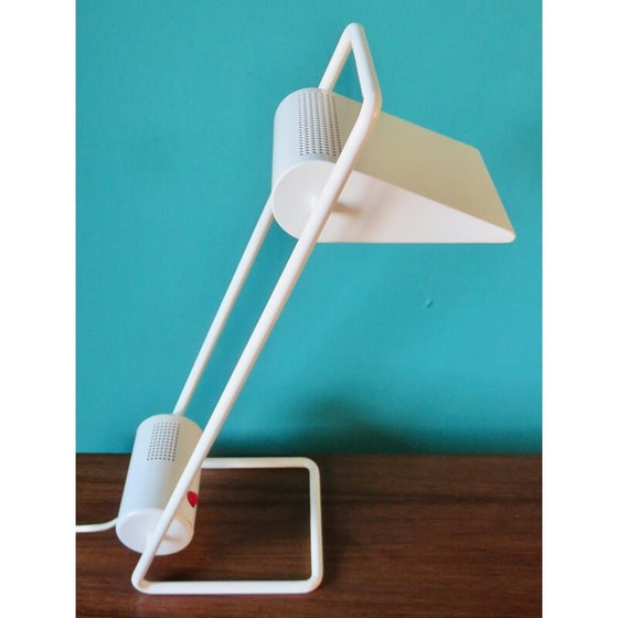 Image 1 of Paar vintage lampen in wit gelakt metaal "Arkilux", Denemarken 1995