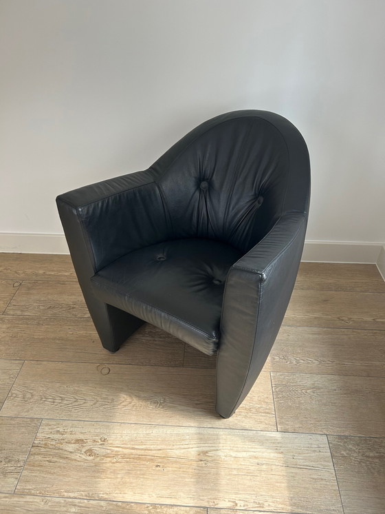 Image 1 of Leolux Carabita Fauteuil Zwart Leer