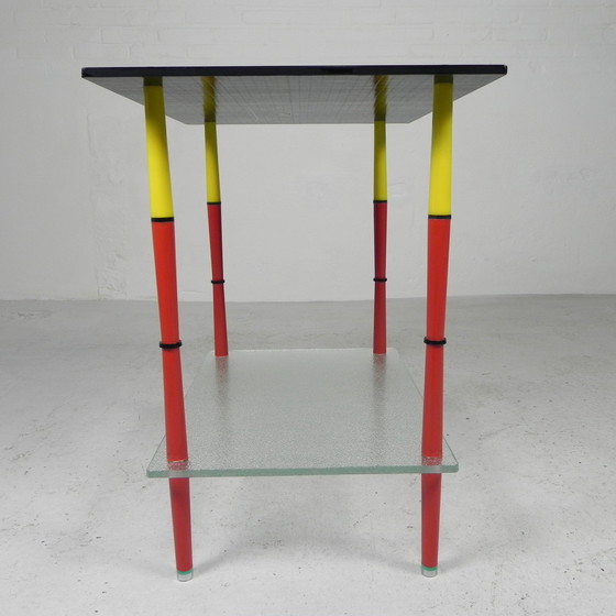 Image 1 of Arlecchino tafel met 2 glasplaten in de stijl van Edoardo Poli, jaren 50