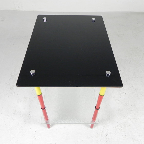 Image 1 of Arlecchino tafel met 2 glasplaten in de stijl van Edoardo Poli, jaren 50