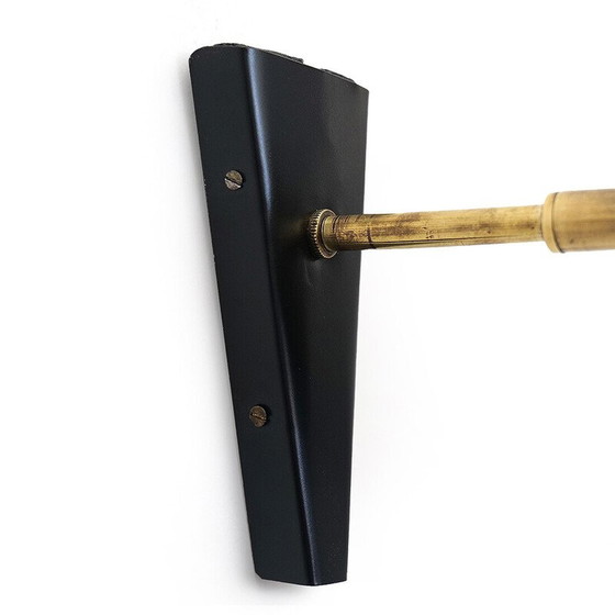 Image 1 of Vintage messing en koperen wandlamp, 1950