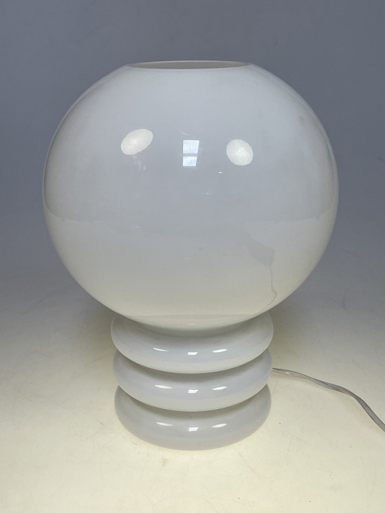 Image 1 of Space Age Glazen Bollamp "Bulb" / Tafellamp, Glashütte Limburg, Duitsland 1970'S