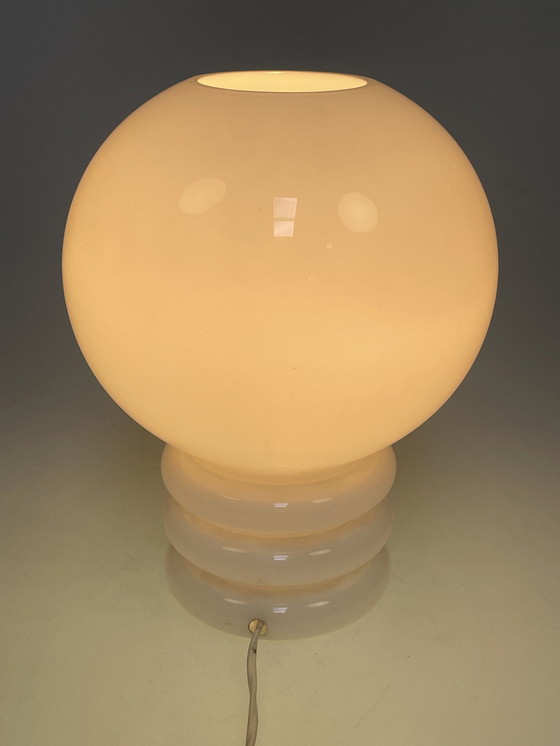 Image 1 of Space Age Glazen Bollamp "Bulb" / Tafellamp, Glashütte Limburg, Duitsland 1970'S