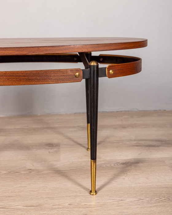 Image 1 of Vintage 60S salontafel in hout Italiaans ontwerp