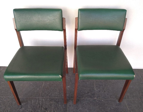 Image 1 of 2X Teakhouten Stoelen Scandinavisch ( Set )