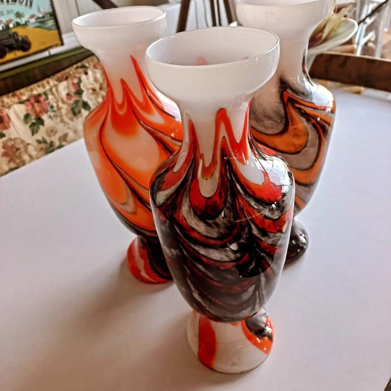 Image 1 of Vintage Handgemaakte Opaline Florence Italy Vaas jaren 60-70
