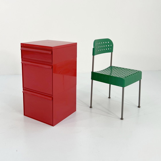 Image 1 of Rode ladekast Model 4601 van Simon Fussell voor Kartell, 1970S