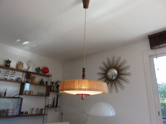 Image 1 of Temde Hanglamp In Sisal En Teakhout