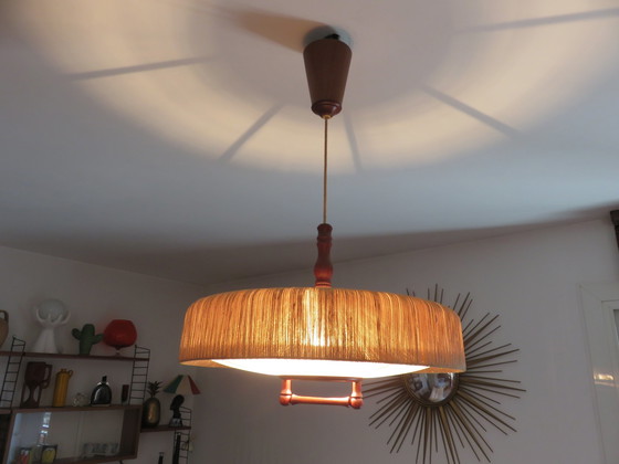 Image 1 of Temde Hanglamp In Sisal En Teakhout