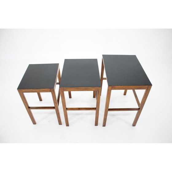 Image 1 of Set van 3 vintage H-50 nesttafels van Jindrich Halabala, Bauhaus, 1930