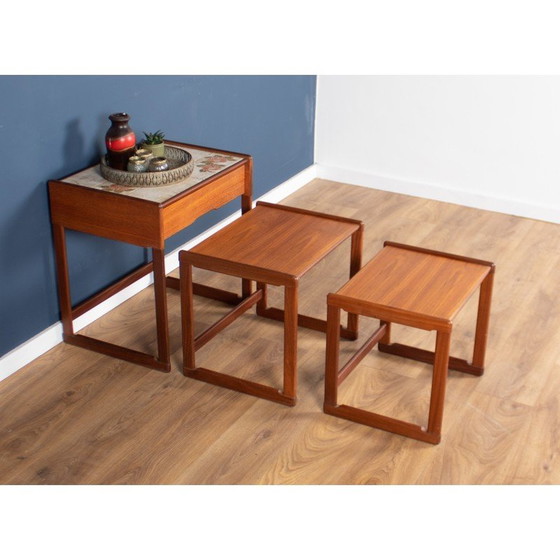 Image 1 of Vintage teakhouten G Plan nesttafels met lade, jaren 1960
