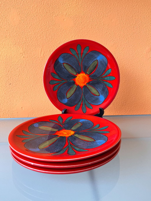 4x vintage Waechtersbach Germany dinerborden