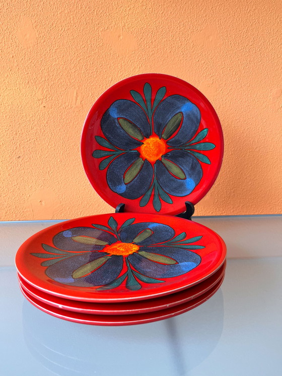 Image 1 of 4x vintage Waechtersbach Germany dinerborden