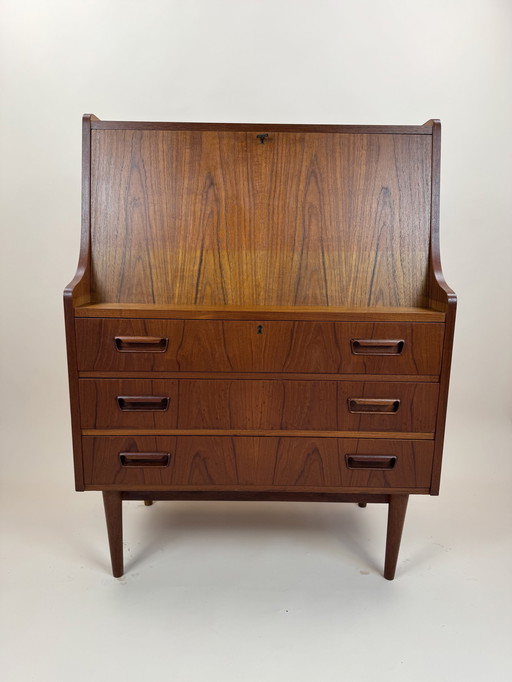 Deense Teak Secretaire, Gunnar Nielsen Tibergaard