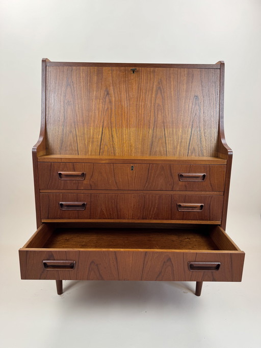 Deense Teak Secretaire, Gunnar Nielsen Tibergaard