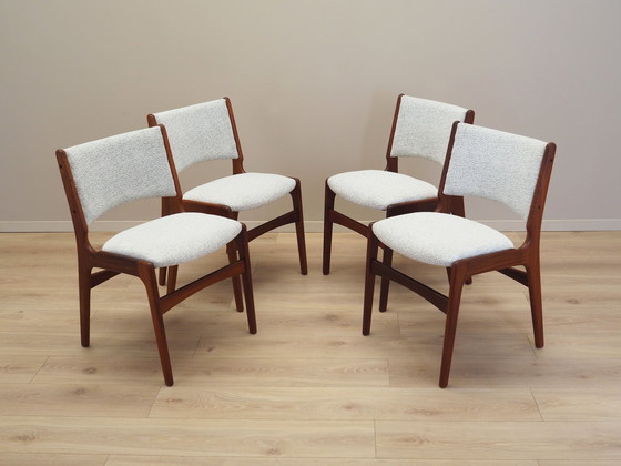 Image 1 of Set van vier teakhouten stoelen, Deens ontwerp, 1970S, Productie: Denemarken