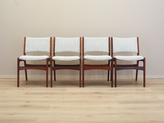 Image 1 of Set van vier teakhouten stoelen, Deens ontwerp, 1970S, Productie: Denemarken